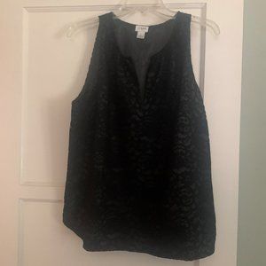 J Crew Black Floral Lace Sleeveless Top - Sz 12